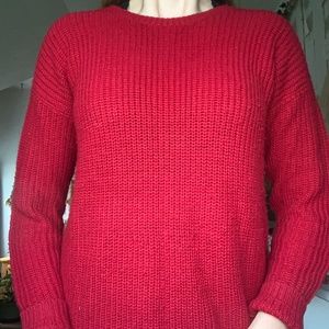 Red knit sweater